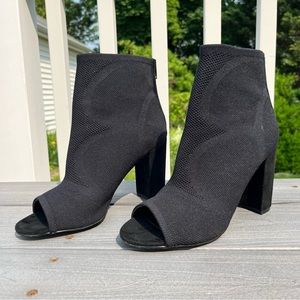 Steven by Steve Madden Open-Toe Black Mesh Heels